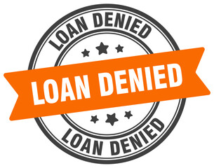 loan denied stamp. loan denied label on transparent background. round sign