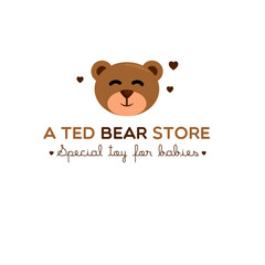 Fototapeta premium teddy ted bear store special toys babies child baby logo design love heart cute