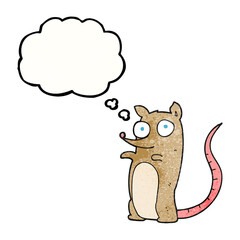 thought bubble textured cartoon mouse
