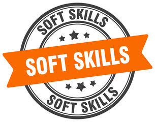 soft skills stamp. soft skills label on transparent background. round sign