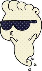 cartoon of kawaii scary ghost