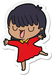Obraz premium sticker of a cartoon woman