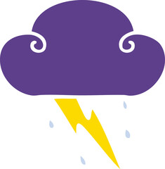 quirky hand drawn cartoon thunder cloud