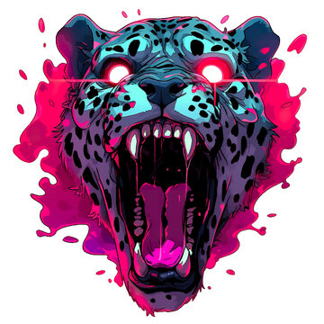 t-shirt design icon logo jaguar mask character scary, image