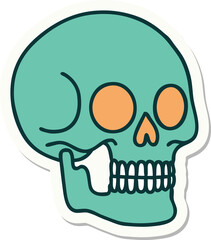 tattoo style sticker of a skull