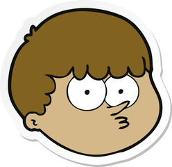 sticker of a cartoon male face