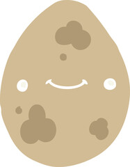flat color style cartoon egg