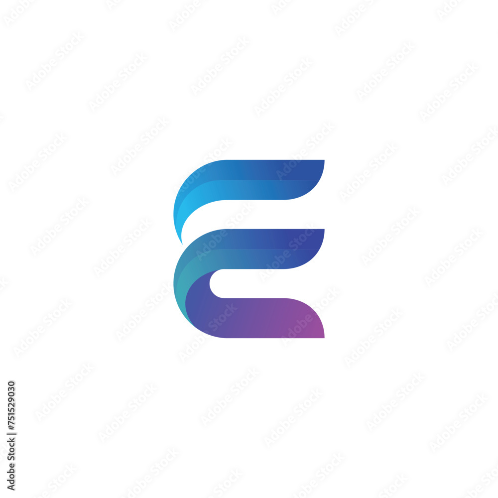 Fototapete using the concept of the letter e with full color, into a unique and interesting concept
