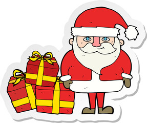 sticker of a cartoon santa claus