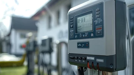 Foto op Aluminium Smart meter with focus on digital display showing energy consumption. Generative AI. © visoot