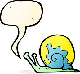 cartoon snail with speech bubble