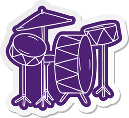 cartoon sticker of a drum kit