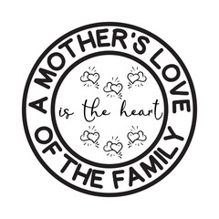 A Mother's Love Is The Heart Of The Family SVG Cut File