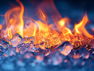 Ice on fire in a blazing inferno a cold flame