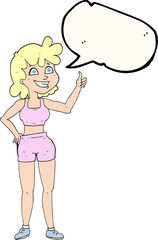 happy gym woman giving thumbs up symbol