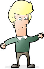 cartoon waving man