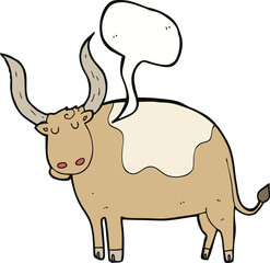 cartoon ox with speech bubble