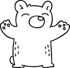 quirky line drawing cartoon bear