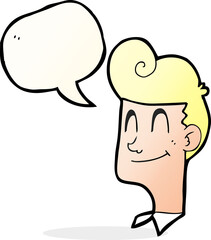 speech bubble cartoon smiling man