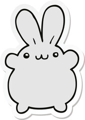 sticker of a cartoon rabbit