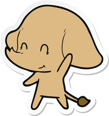 sticker of a cute cartoon elephant