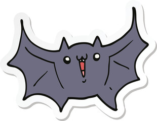 sticker of a cartoon happy vampire bat