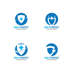 Health care protect medicine logo vector template