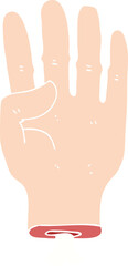 flat color illustration of a cartoon hand