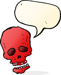 cartoon skull with speech bubble