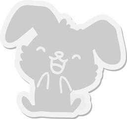 cartoon rabbit yawning sticker