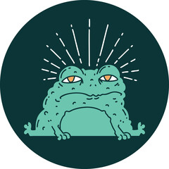 icon of tattoo style toad character