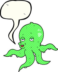 comic book speech bubble cartoon octopus