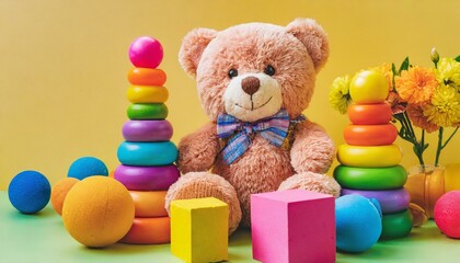 teddy bear with a toy
