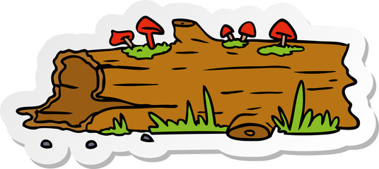 sticker cartoon doodle of a tree log