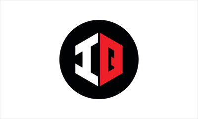 IQ initial letter polygon icon gaming logo design vector template. batman logo, sports logo, monogram, falcon, war game, symbol, playing logo, abstract, fighting, typography, icon, minimal, premier 