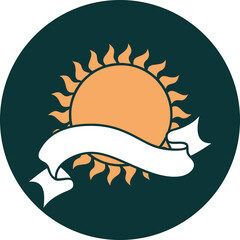 icon with banner of a sun