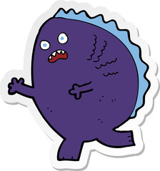 sticker of a cartoon monster