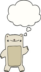 cartoon teddy bear and thought bubble