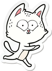 sticker of a cartoon cat running