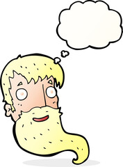 cartoon bearded man with thought bubble