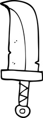 line drawing cartoon dagger