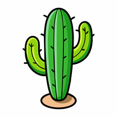 cactus in the desert cartoon doodle cactus illustration. hand drawn