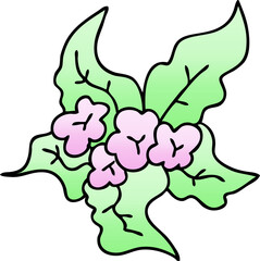 quirky gradient shaded cartoon christmas flower