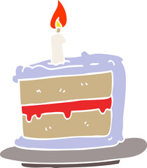 cartoon doodle birthday cake