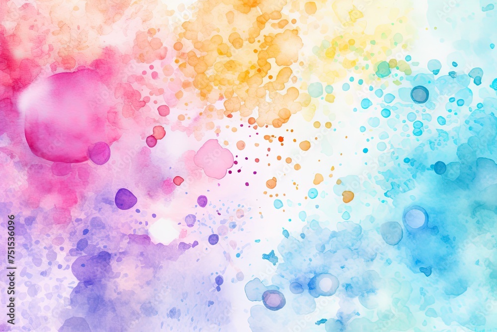 Poster rainbow blobs watercolor pattern on white background. abstract grunge texture. generative ai