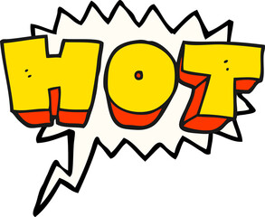 speech bubble cartoon word hot
