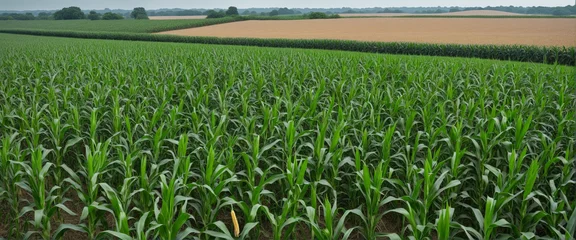 Gardinen Green cornfield with corn ready for harvest, on transparent background © Fukurou