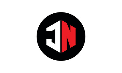 JN initial letter polygon icon gaming logo design vector template. batman logo, sports logo, monogram, falcon, war game, symbol, playing logo, abstract, fighting, typography, icon, minimal, premier 