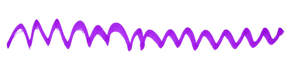 Purple brush strokes isolated on transparent background.