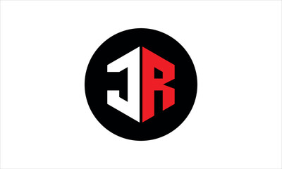 JR initial letter polygon icon gaming logo design vector template. batman logo, sports logo, monogram, falcon, war game, symbol, playing logo, abstract, fighting, typography, icon, minimal, premier 